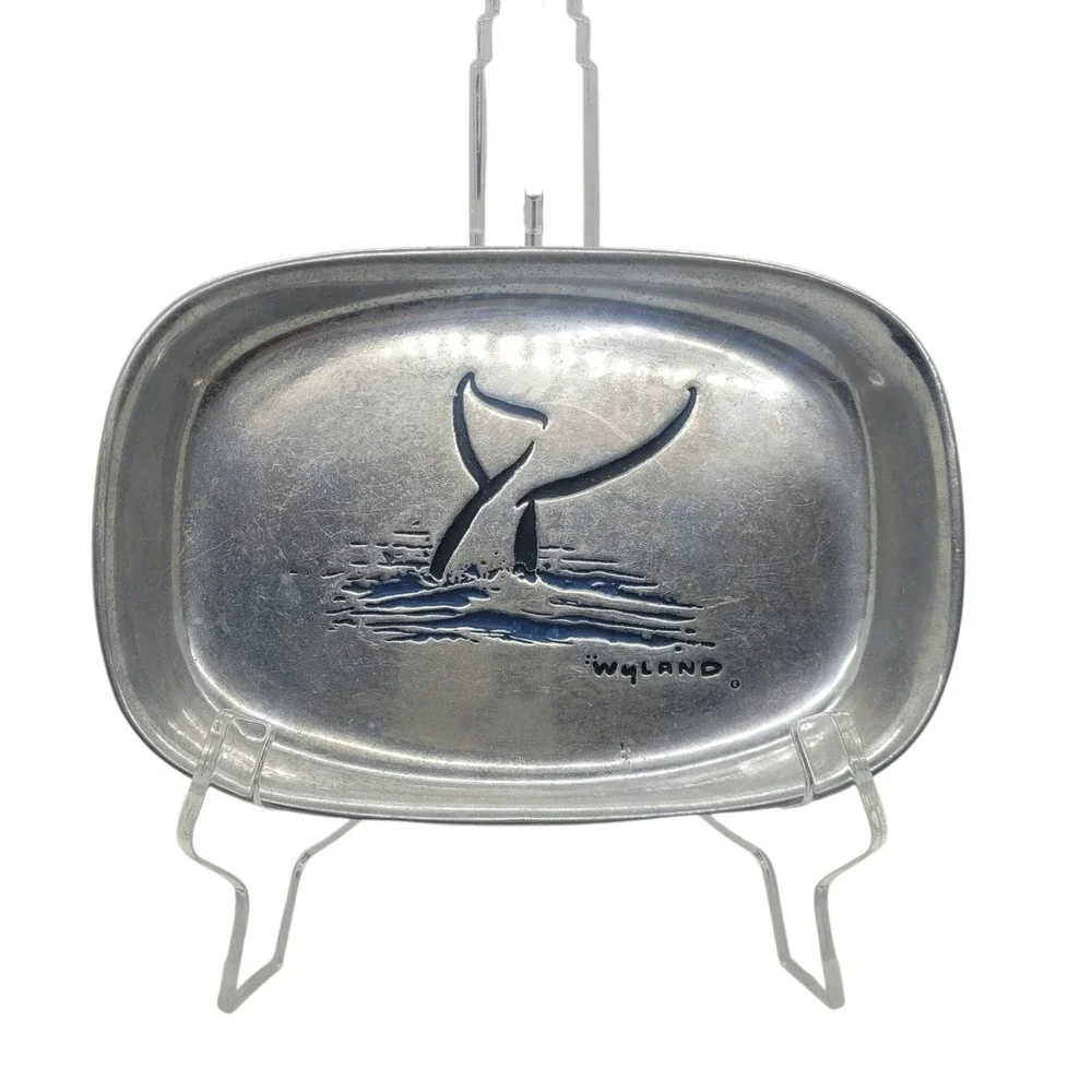 Wilton Armetale Wyland Whale Tail‎ Bread Tray Pewter Metal Serving Dish 829514